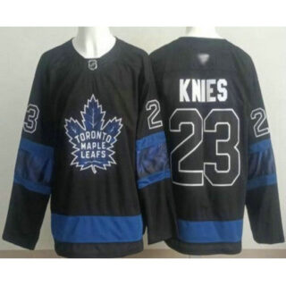 Men's Toronto Maple Leafs #23 Matthew Knies Black Alternate Authentic Jersey
