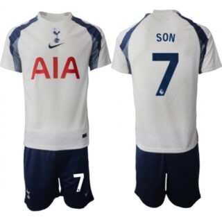 Men's Tottenham Hotspur #7 Son Heung-min 2025-26 White Home Soccer Jersey Suit
