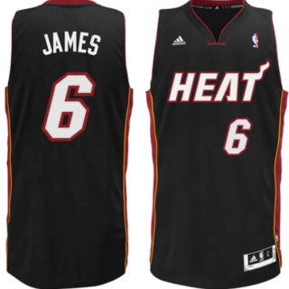 Miami Heat LeBron James #6 Swingman Performance Black Jersey