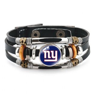 New York Giants- NFL Pro football team jewel cowhide bracelet leather hand jewelry
