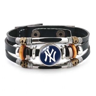 New York Yankees MLB Pro football team jewel cowhide bracelet leather hand jewelry