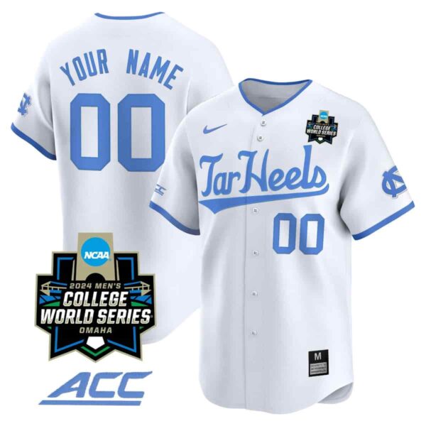 North Carolina Tar Heels 2024 College World Series Vapor Premier Limited Custom Jersey All Stitched White