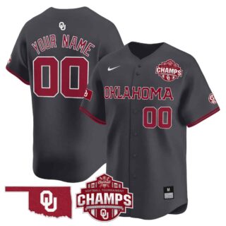 Custom Oklahoma Sooners 2025 SEC Softball Conference Tournament Champions Patch Vapor Premier Limited Anthracite Jersey All Stitched