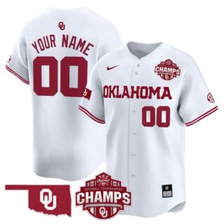 Custom Oklahoma Sooners 2025 SEC Softball Conference Tournament Champions Patch Vapor Premier Limited White Jersey All Stitched