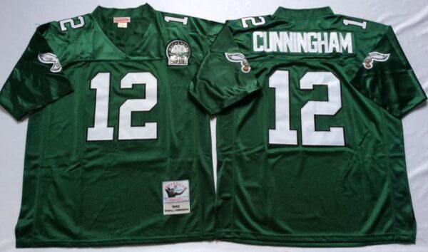 Philadelphia Eagles Green #12 Randall Cunningham Throwback Jersey