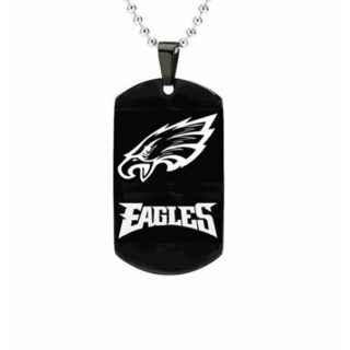 Philadelphia Eagles NFL Necklace Logo Fans for men stainless steel titanium silver Black Dog tag Military tag pendant