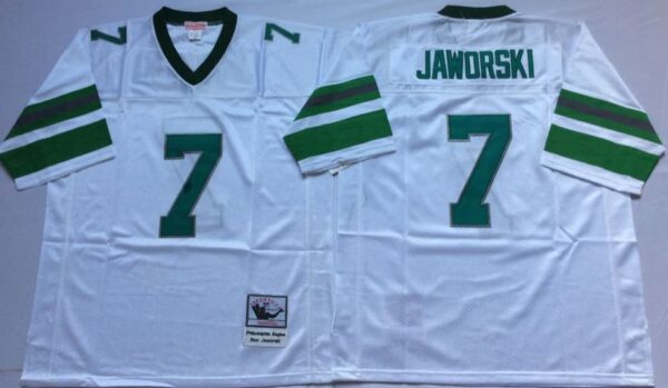 Philadelphia Eagles White #7 Ron Jaworski Throwback Jersey