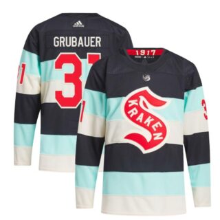 Philipp Grubauer Seattle Kraken 2024 NHL Winter Classic Primegreen Authentic Player Jersey Deep Sea Blue