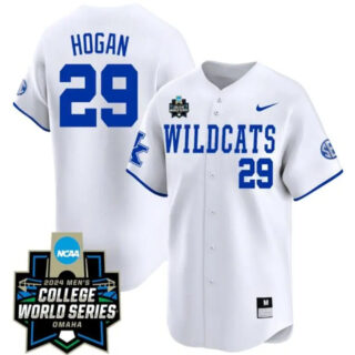 Robert Hogan Jersey #29 Kentucky Wildcats 2024 College World Series Vapor Premier Limited NCAA Baseball Stitched Wildcats White