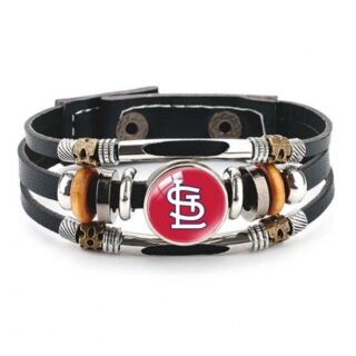 St. Louis cardinals MLB Pro football team jewel cowhide bracelet leather hand jewelry