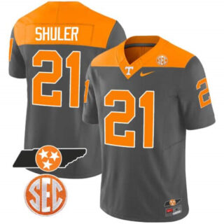 Tennessee Volunteers 2023 Alternate Vapor Limited Jersey V3 All Stitched Anthracite #21 Navy Shuler
