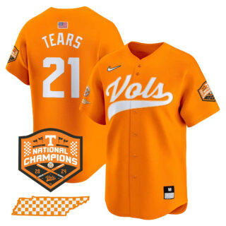 Tennessee Volunteers 2024 Champions Vapor Premier Limited baseball Jersey All Stitched Orange #21 Kavares Tears