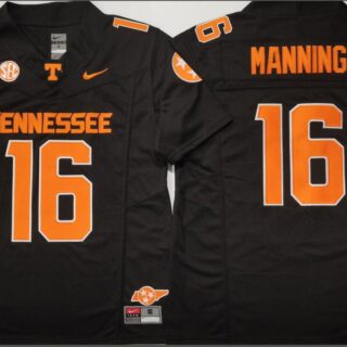 Tennessee Volunteers Black #16 MANNING Jersey