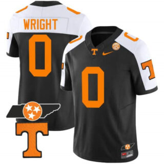 Tennessee Volunteers Checkerboard & Alternate Jersey V2 All Stitched Black Special #0 Jaylen Wright