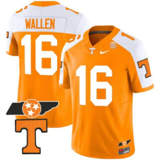 Tennessee Volunteers Checkerboard & Alternate Jersey V2 All StitchedAlternate Orange #16 Morgan Wallen