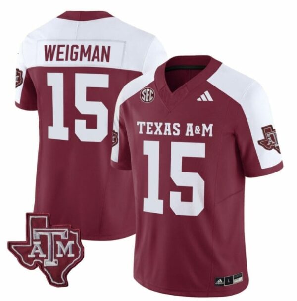 Texas A&M Aggies Conner Weigman Jersey #15 Vapor Limited College Football Alternate