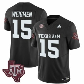 Texas A&M Aggies Conner Weigman Jersey #15 Vapor Limited College Football Black