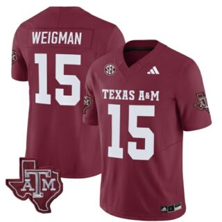 Texas A&M Aggies Conner Weigman Jersey #15 Vapor Limited College Football Maroon