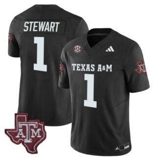 Texas A&M Aggies Evan Stewart Jersey #1 Vapor Limited College Football Black