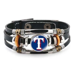 Texas Rangers MLB Pro football team jewel cowhide bracelet leather hand jewelry