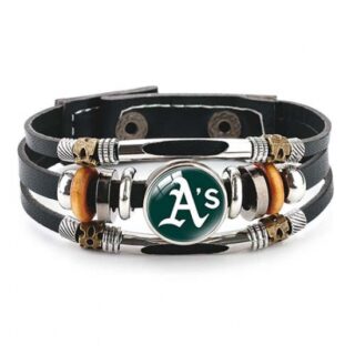 The Orleans Athletics MLB Pro football team jewel cowhide bracelet leather hand jewelry