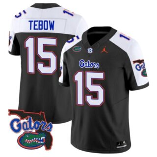 Tim Tebow Jersey #15 Florida Gators Vapor Limited Florida Map College Football Black Alternate
