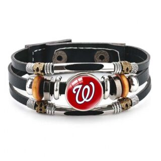 Washington Nationals MLB Pro football team jewel cowhide bracelet leather hand jewelry