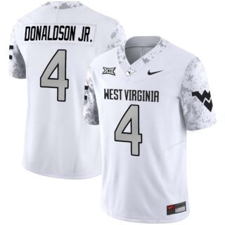 West Virginia Mountaineers #4 CJ Donaldson Jr. 2024 Vapor Limited White Jersey V2 All Stitched