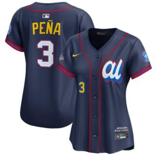 Women's American League #3 Jeremy Pena Navy 2025 All-Star Limited Stitched Baseball Jersey(Run Small)