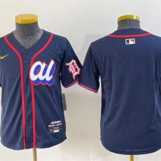 Women's American League Detroit Tigers Blank Navy 2025 All-Star Edition Limited Stitched Baseball Jersey(Run Small)