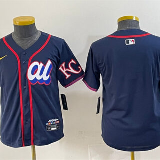 Women's American League Kansas City Royals Blank Navy 2025 All-Star Edition Limited Stitched Baseball Jersey(Run Small)