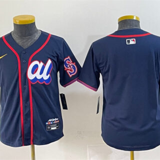 Women's American League Seattle Mariners Blank Navy 2025 All-Star Edition Limited Stitched Baseball Jersey(Run Small)