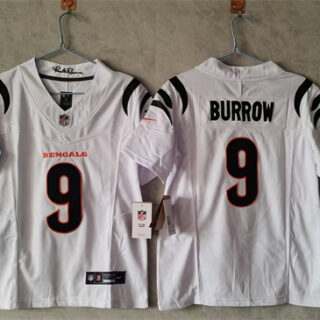 Women's Cincinnati Bengals #9 Joe Burrow White F.U.S.E. Stitched Vapor Football Jersey(Run Small)