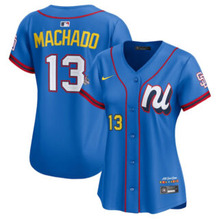 Women's National League #13 Manny Machado Blue 2025 All-Star Edition Limited Stitched Baseball Jersey(Run Small)