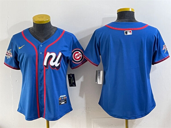 Women's National League Chicago Cubs Blank Blue 2025 All-Star Edition Limited Stitched Baseball Jersey(Run Small)