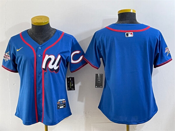 Women's National League Cincinnati Reds Blank Blue 2025 All-Star Edition Limited Stitched Baseball Jersey(Run Small)