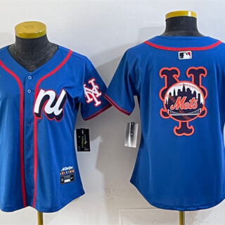 Women's National League New York Mets Team Big Logo Blue 2025 All-Star Edition Limited Stitched Baseball Jersey(Run Small)