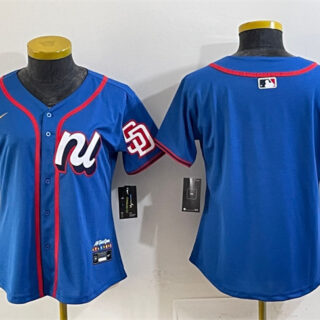 Women's National League San Diego Padres Blank Blue 2025 All-Star Edition Limited Stitched Baseball Jersey(Run Small)