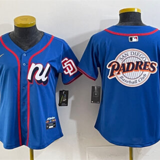 Women's National League San Diego Padres Team Big Logo Blue 2025 All-Star Edition Limited Stitched Baseball Jersey(Run Small)