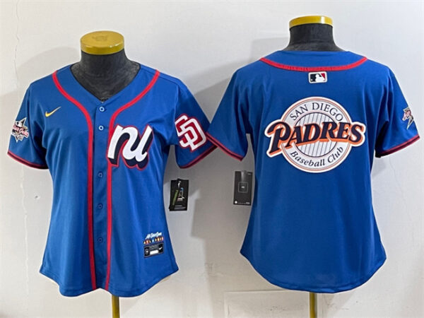 Women's National League San Diego Padres Team Big Logo Blue 2025 All-Star Edition Limited Stitched Baseball Jersey(Run Small)