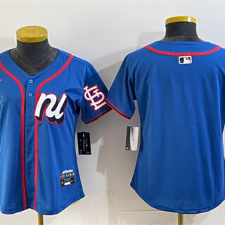 Women's National League St. Louis Cardinals Blank Blue 2025 All-Star Edition Limited Stitched Baseball Jersey(Run Small)