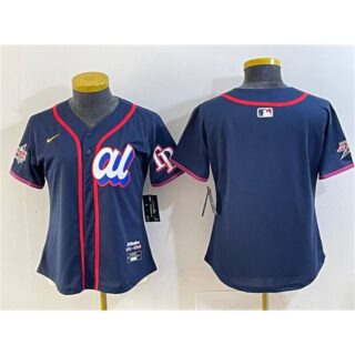 Women's American League Tampa Bay Rays Blank Navy 2025 All-Star Edition Limited Stitched Baseball Jersey(Run Small)