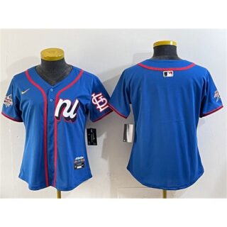Women's National League St. Louis Cardinals Blank Blue 2025 All-Star Edition Limited Stitched Baseball Jersey(Run Small)