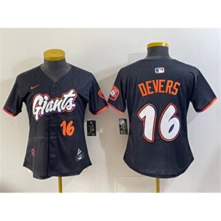 Women's San Francisco Giants #16 Rafael Devers Anthracite 2025 City Connect Limited Stitched Baseball Jersey(Run Small)