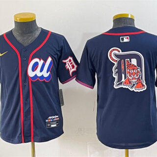 Youth American League Detroit Tigers Team Big Logo Navy 2025 All-Star Edition Limited Stitched Baseball Jersey