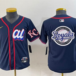 Youth American League Kansas City Royals Team Big Logo Navy 2025 All-Star Edition Limited Stitched Baseball Jersey