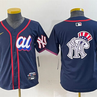 Youth American League New York Yankees Team Big Logo Navy 2025 All-Star Edition Limited Stitched Baseball Jersey