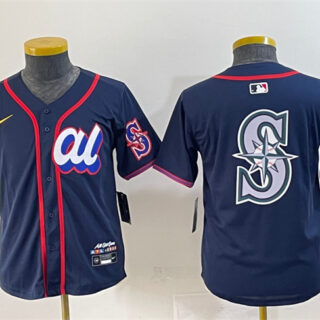 Youth American League Seattle Mariners Team Big Logo Navy 2025 All-Star Edition Limited Stitched Baseball Jersey