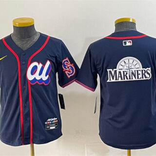 Youth American League Seattle Mariners Team Big Logo Navy 2025 All-Star Edition Limited Stitched Baseball Jersey