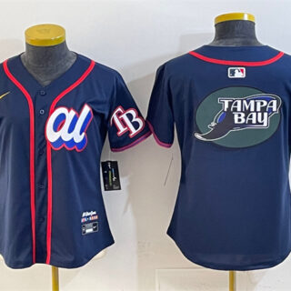 Youth American League Tampa Bay Rays Team Big Logo Navy 2025 All-Star Edition Limited Stitched Baseball Jersey
